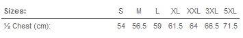 Mens Size Chart